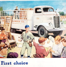 1947 Dodge Job Rated Trucks Advertisement Automobilia Lumber Co Baseball... - $29.99