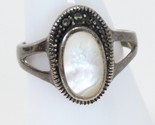 Sterling Silver Mother of Pearl Stone 925 MO Ring Size 6.75 - £19.41 GBP
