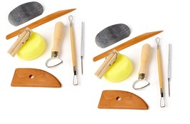 Set of 2 CLAY POTTERY TOOL KITS 8 PC SET Ceramics Wax Carving Sculpting ... - $14.99