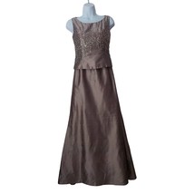 David Bridals Amethyst Satin Sequin Maxi Dress 6 Prom Wedding Mother of theBride - £19.55 GBP