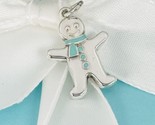 Tiffany &amp; Co Gingerbread Man Christmas Charm in Blue Enamel and Silver - £805.35 GBP