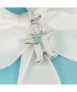 Tiffany &amp; Co Gingerbread Man Christmas Charm in Blue Enamel and Silver - £791.67 GBP