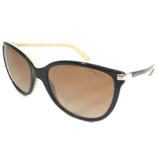 Ralph Lauren Sunglasses RA5160 1090/13 Black Beige Gold Cat Eye w Brown Lenses - £44.67 GBP