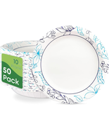 Paperjoy Heavy-Duty Ultra Paper Plates with Leaves Design, 10 Inch Dispo... - £12.98 GBP