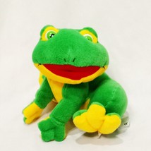 Happy Frog Green Yellow Plush Stuffed Animal 6&quot; Play by Play - £13.25 GBP