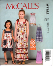 McCall&#39;s M7768 Girls 3 to 6 Easy Dresses Uncut Sewing Pattern New - £10.39 GBP