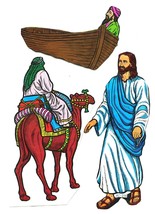 Jesus Flannel Board Bible Story Figures Lot Vintage Illustrations CEF 06688 - £7.60 GBP