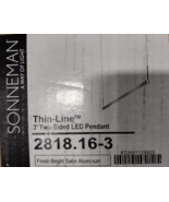 LED Pendant Light 3&#39; Two-Sided, Bright Satin Aluminum - Sonneman Thin-Line™ - $233.64