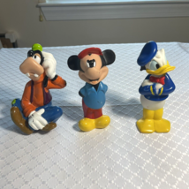VTG Disney Rubber Figures Bath Toy Squeaky Squeak Mickey Goofy Donald Duck - £30.72 GBP