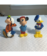 VTG Disney Rubber Figures Bath Toy Squeaky Squeak Mickey Goofy Donald Duck - £30.50 GBP