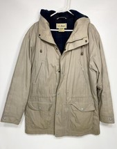 LL Bean Flannel Lined Coat Jacket Large Regular  - £38.66 GBP