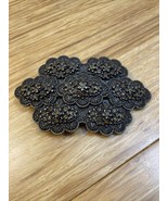 Vintage Gold Tone Floral Pattern Belt Buckle KG JD  - $24.75