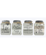 4 Large Inspirational Wooden Mason Jar Wall Art Signs Rustic Country Hom... - $24.73