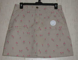 Nwt Womens Croft &amp; Barrow Effortless Stretch Beige W/ Flamingos Skort Size 12 - £24.44 GBP