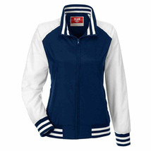 Women's Retro Letterman Team Jacket, Varsity Jacket, Water Resistant, Na... - $11.99