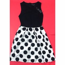 Retro Karin Stevens Big Polka Dots Dress May Fit 4 6 Black Bodice Fit An... - £9.49 GBP