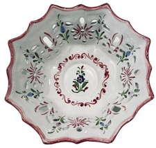 Vintage RCCL Hand Painted Porcelain Floral Basket Bowl from Portugal CottageCore - £44.50 GBP