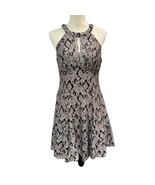 R &amp; M Richard Dress Womens 12 Black Metallic Lace Aline Midi Strapless E... - $61.75 CAD