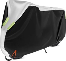 Bike Cover (With Lock &amp; Storage Bag), Waterproof Outdoor, Black Patchwork Silver - $37.92