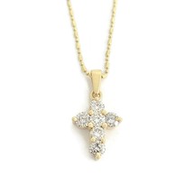 Small Diamond Cross Pendant Necklace 14K Yellow Gold, .75 CTW - £1,249.10 GBP