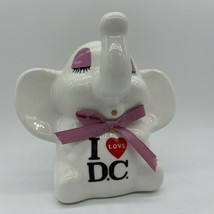 Vintage White Elephant Coin Bank I Love DC Figurine - £15.02 GBP