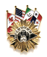 Shriners Fraternal Pin Flags USA Canada Mexico Panama Crescent Scimitar ... - $15.99