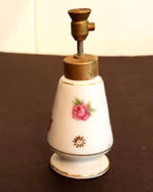 Vtg De V De Vilbiss Porcelain Perfume Bottle Atomizer Floral Rose Spritzer Empty - £11.72 GBP