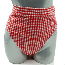 Xhilaration Swimsuit High Waist Bikini Bottoms Size XL Red White Checkered NEW - £10.00 GBP