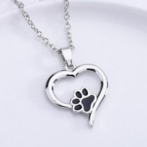Silver plated Black and White crystal rhinestone Dog Paw - £8.64 GBP+