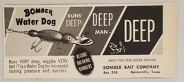 1960&#39;s? Print Ad Bomber Bait Water Dog Fishing Lures Gainesville,Texas - £7.03 GBP