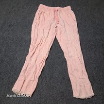 Zara Paperbag Fring Hem Pants Elastic Waist Drawstrings Women Size XS Pink - $21.92