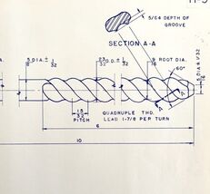 1948 Railroad Bangor Aroostook Washer Head Timber Spike Blueprint H9 DWDD14 - $40.50