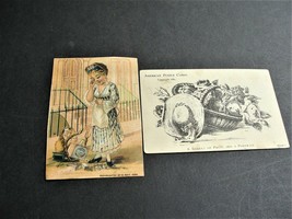 Victorian Ephemera Set of (2) Trade Card- Teas &amp; Coffees, New Jersey and Boston. - £6.54 GBP