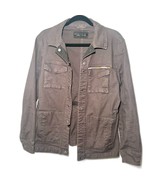 PRANA Womens Button Front Cotton Blend Canvas Pennington Jacket Clay Gray M - $31.22