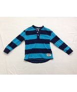 Nautica Boys S/C (8) Long Sleeve Cotton Dark Blue /Light Blue 1/4 Button... - $7.92