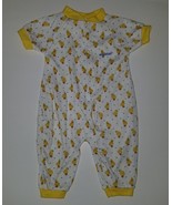 VTG Cherubs Baby Outfit Sleeper Yellow Ducks Blue Hearts Infant Med 14.5... - £9.89 GBP