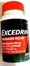 Excedrin Migraine Pain Reliever Aspirin Acetaminophen Caffeine 300 Ct 07... - $492.06 MXN