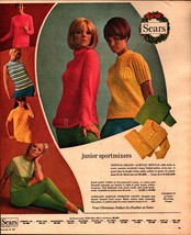 1967 Sears plush Rugs PRINT AD women 60s Junier Sportmixers nostalgic d5 - $25.98