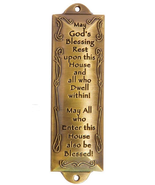 1 X Bless This House Brass Mezuzah with Hebrew Parchment in Gift Box &amp; P... - $12.17