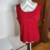 Womans Chicos Red/Black Stripped Tank Top Size 3/XL - £14.04 GBP