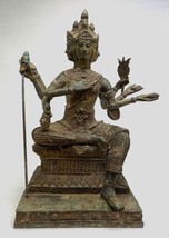 Brahma Estatua - Antigüedad Thai Estilo Bronce - Dios Hindú Creation - - £310.82 GBP