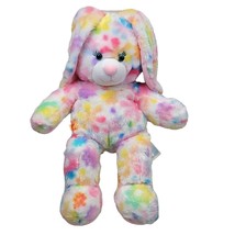 Build A Bear Bunny Rabbit Easter Tie Dye Pastel Eyelashes Rainbow Flowers - £15.71 GBP