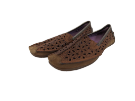 Taos Leather Cutout Square Toe Flat Tooled Floral Pattern Women&#39;s US Size 8.5 - £30.92 GBP