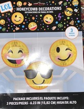 EMOJI LOL HONEYCOMB DECORATIONS (3) ~ Birthday Party Supplies Hanging Ye... - $13.74