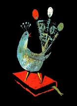 Decorative Poster.Interior wall art design.Peacock Lyre on Book.Art.4071 - £13.98 GBP+