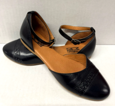 MIZ MOOZ WOMEN&#39;S ANKLE STRAP  FLATS SHOES  BLACK  37EU / 7US  # K-15 - $78.21