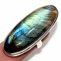 100% Fiery Labradorite Solid 925 Sterling Silver Plated Ring Christmas Jewelry  - £64.77 GBP
