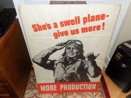 Vintage She’s A Swell Plane Give Us More WWII Production Poster - $4,117.45 MXN