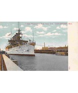 USS Maryland Cruiser US Navy Ship Yard Charlestown Massachusetts 19105c postcard - $7.89