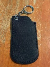 New Black Faux Leather Pocket Keychain Bag Clip 3 1/2&quot; Key Holder Protector - £9.60 GBP